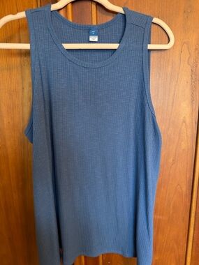Old Navy Navy Ribbed Sleeveless Crew Tank